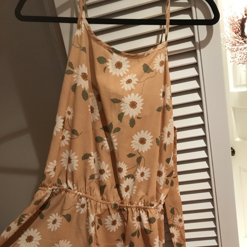 Sunflower romper + bow tie back